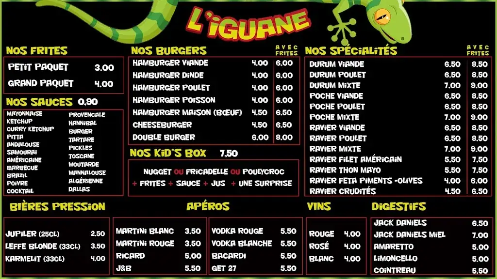 Menü_L'Iguane_Bernissart_Bild_3