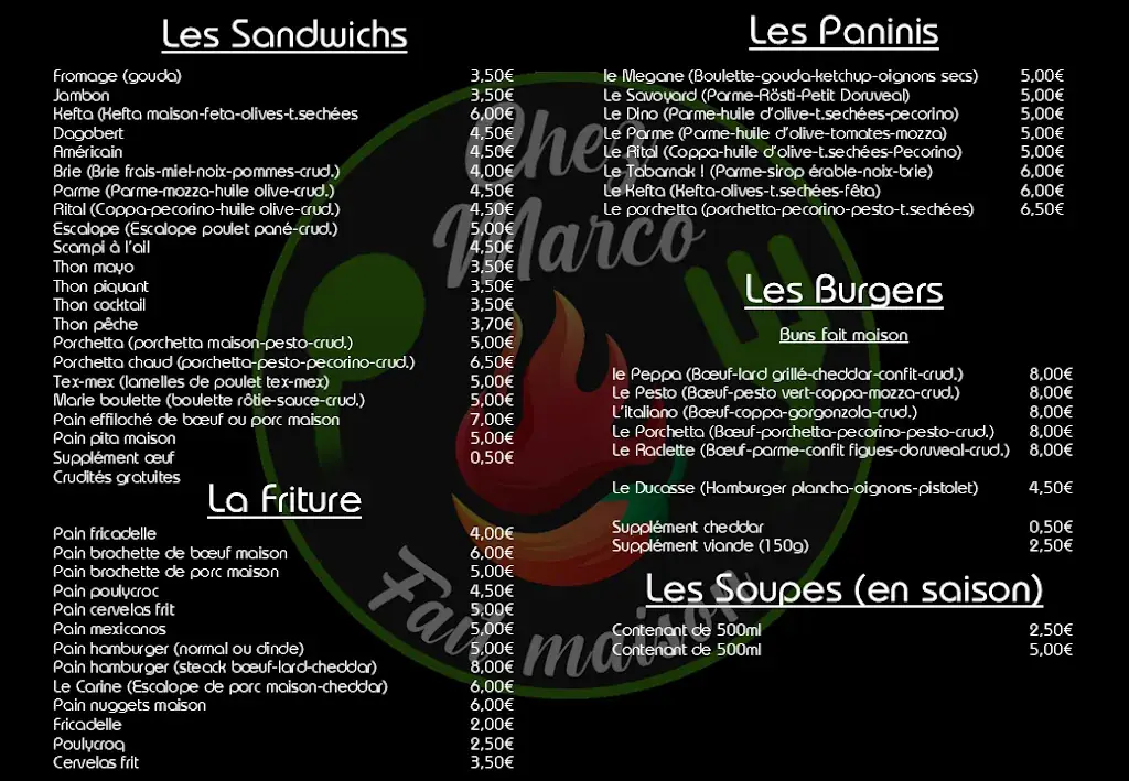 Menü_Chez Marco_Bernissart_Bild_1