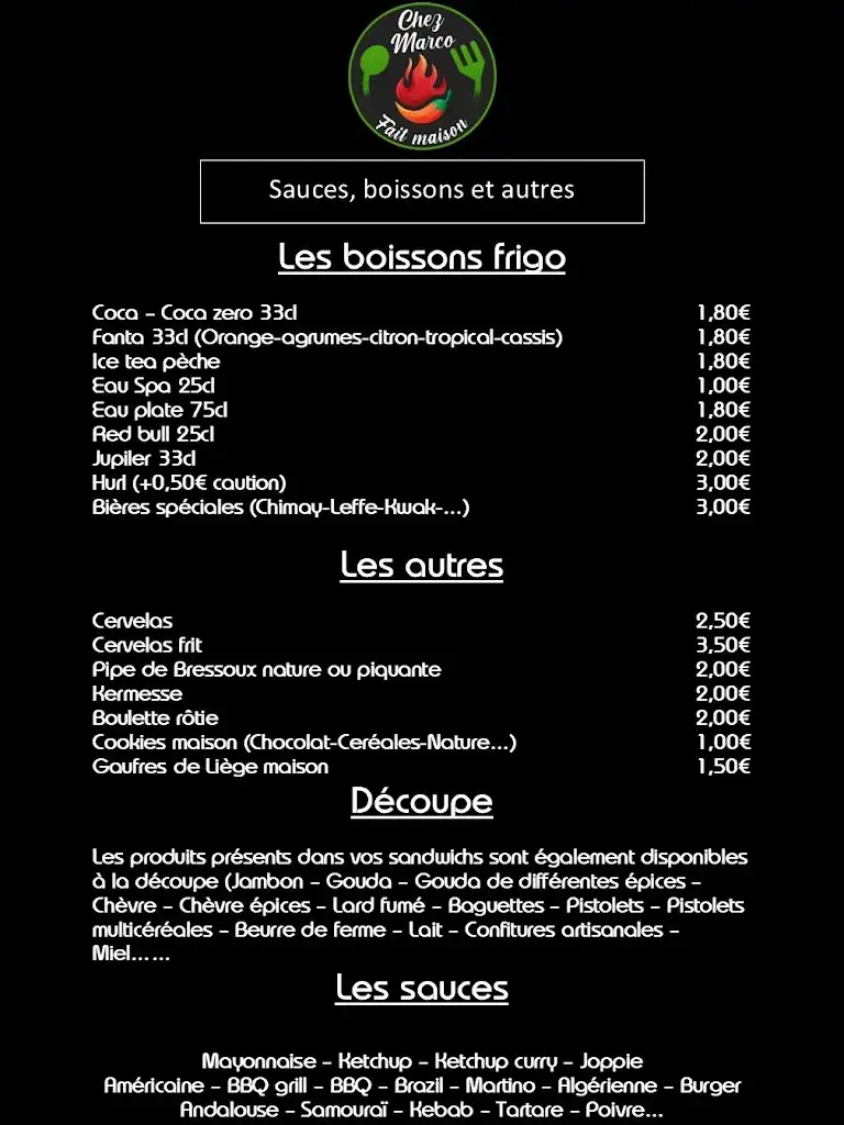 Menü_Chez Marco_Bernissart_Bild_4