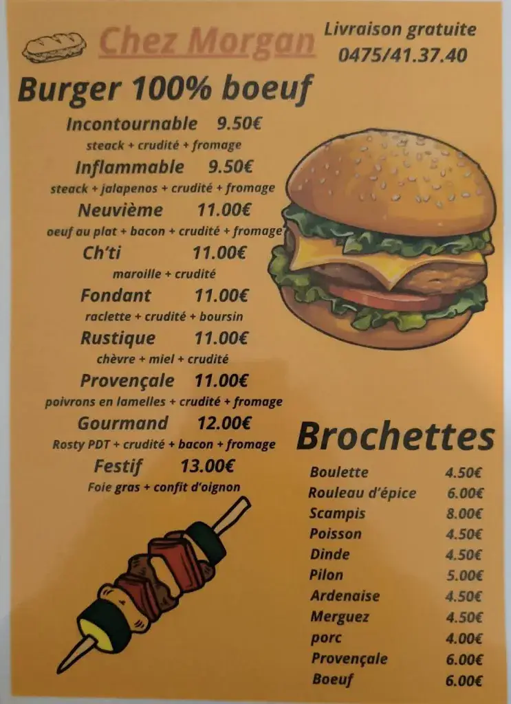 Menu_Chez Morgan_Bernissart_imagen_2