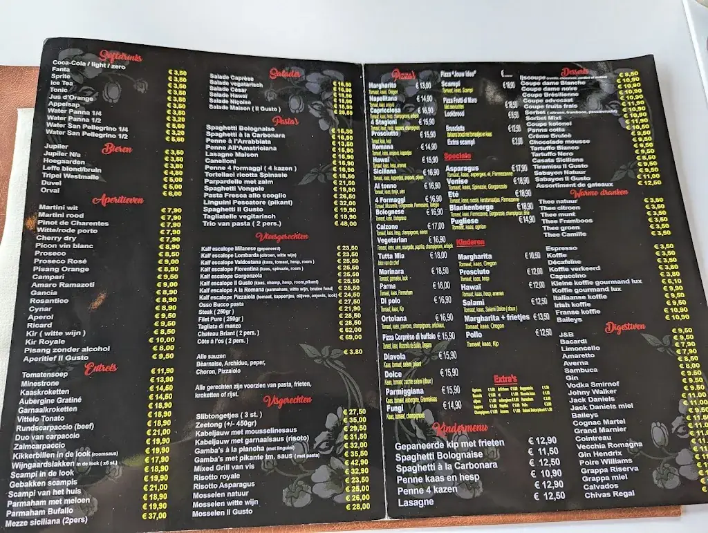Menu_Il Gusto d'Italia_Blankenberge_image_1