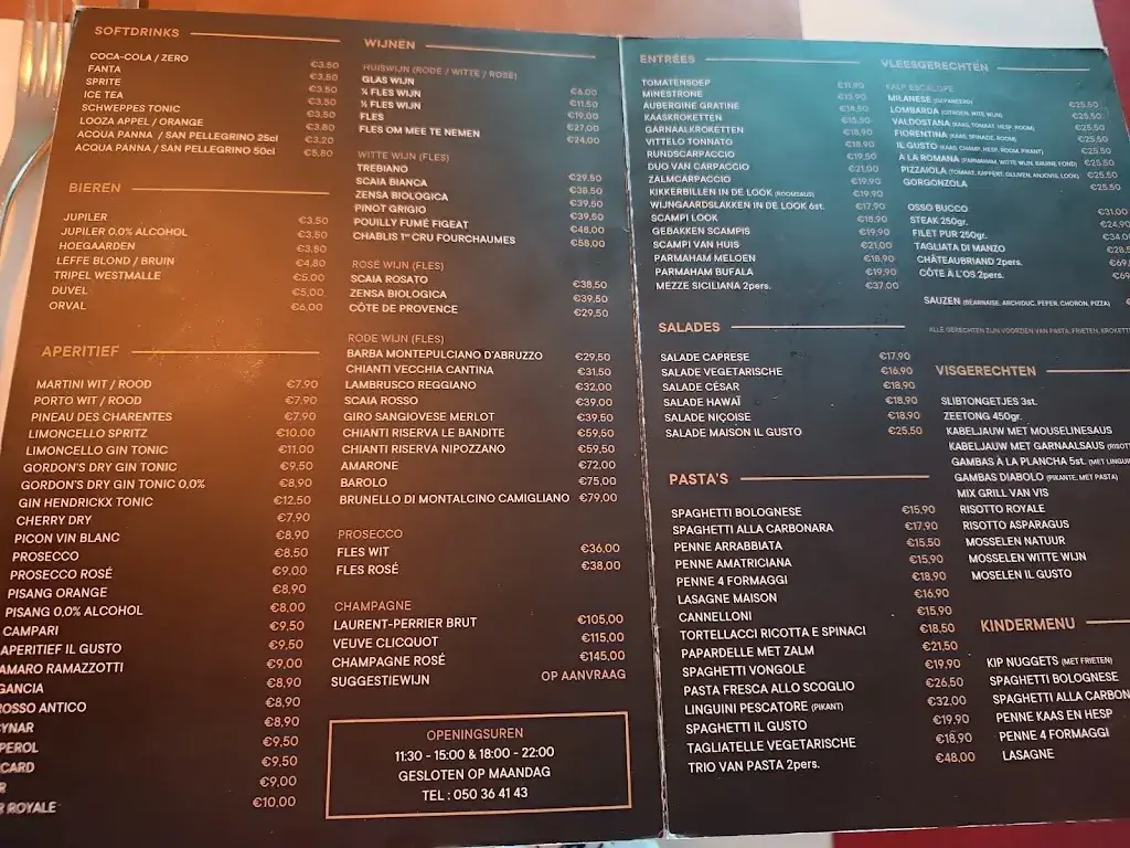 Menu_Il Gusto d'Italia_Blankenberge_image_2