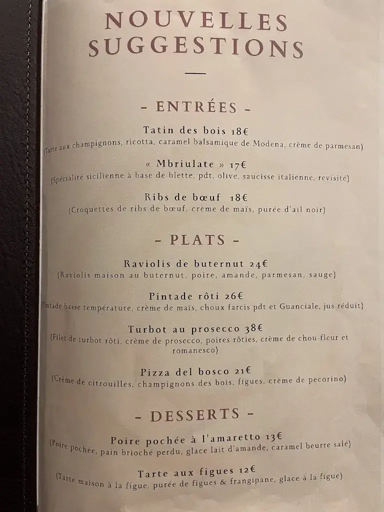 Menü_La Trattoria_Binche_Bild_1