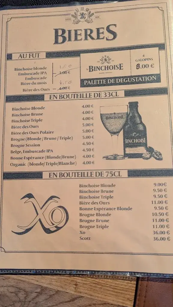 Menu_Brasserie Restaurant La Binchoise_Binche_image_3
