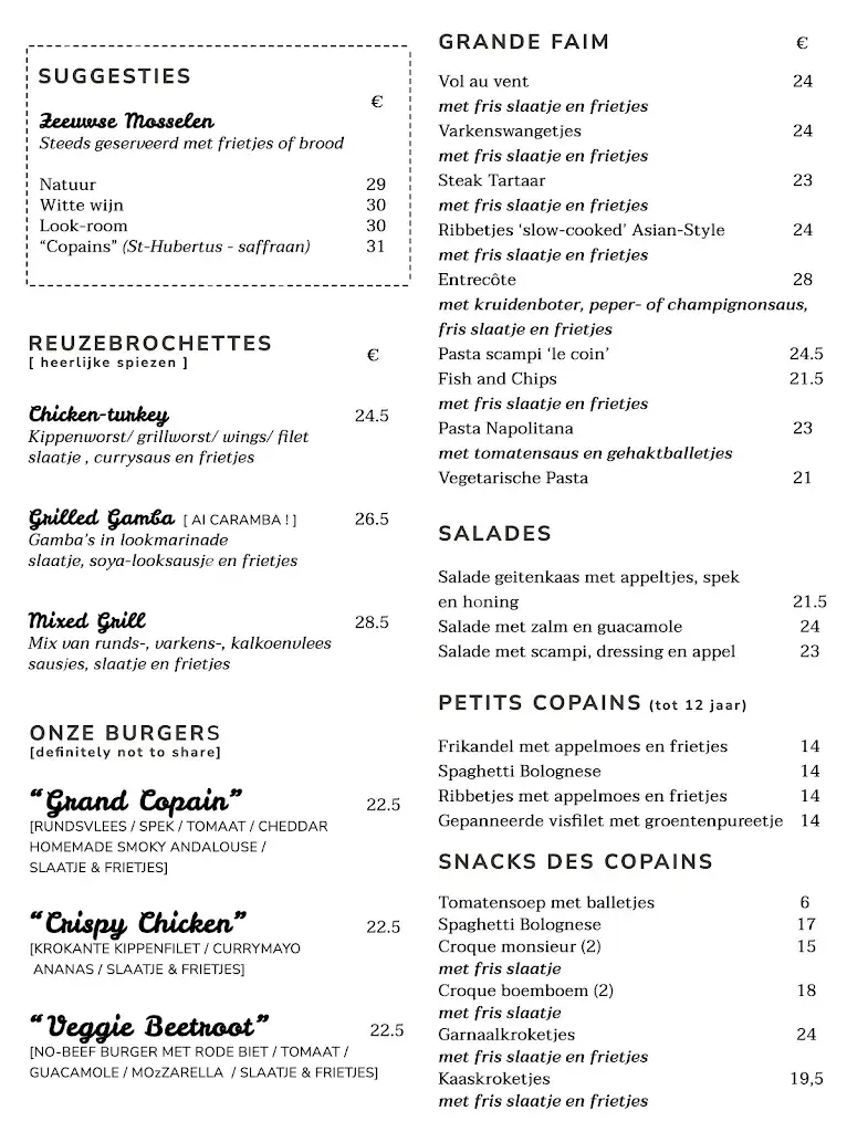 Menu_Coin des Copains_Blankenberge_image_1