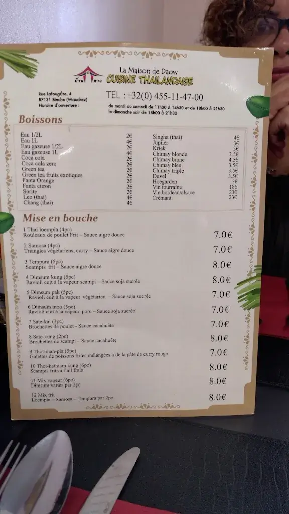 Menu_La Maison de Daow_Binche_image_3