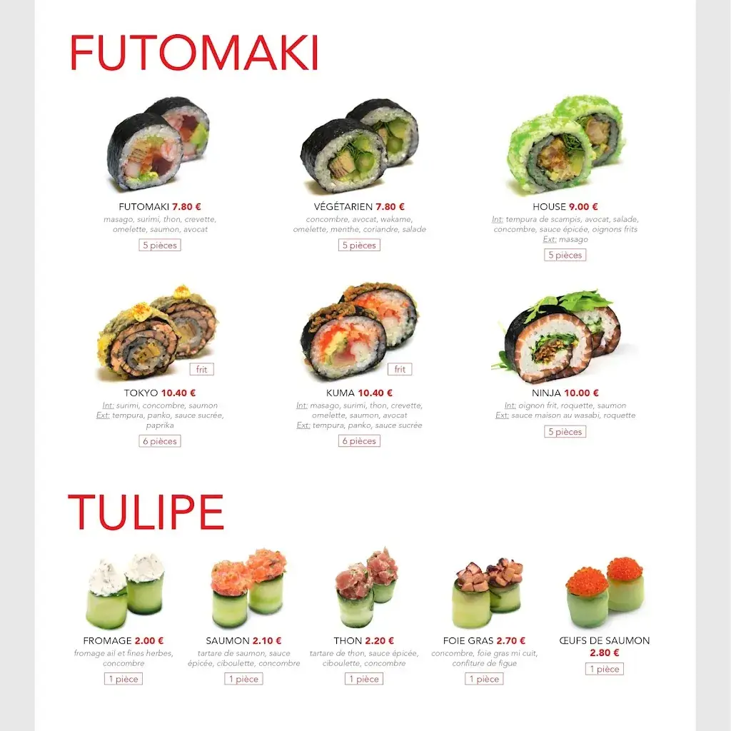 Menu_Sushi à la Vie Binche_Binche_image_2