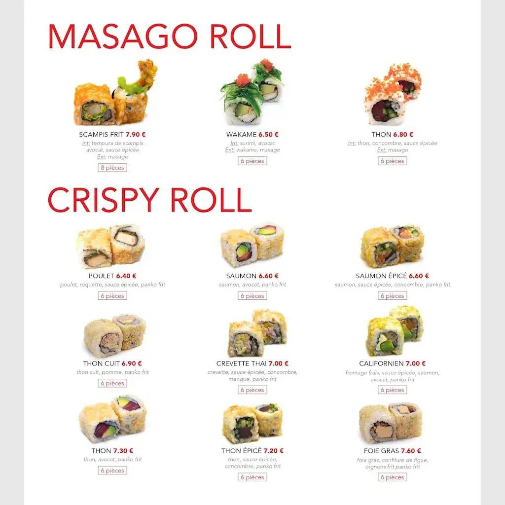 Menu_Sushi à la Vie Binche_Binche_image_3