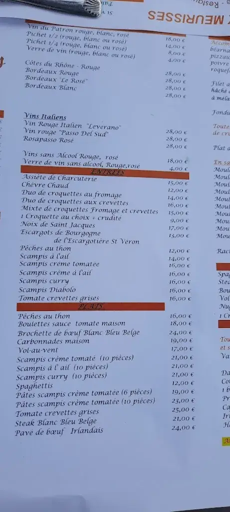 Menu_Restaurant les Meurisses_Braine-le-Château_image_1