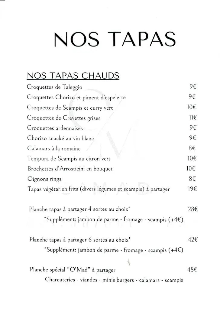 Menu_Restaurant O'Mad_Beyne-Heusay_image_2