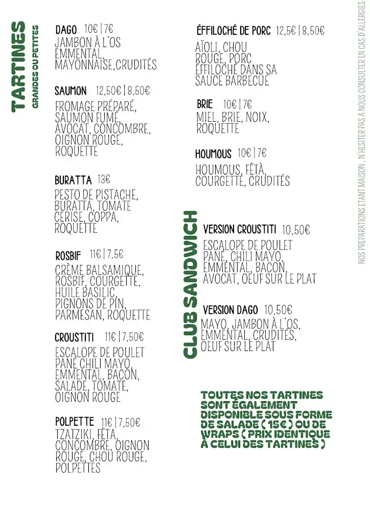 Menu_Laurea Tartinerie Fléron_Fléron_imagen_1