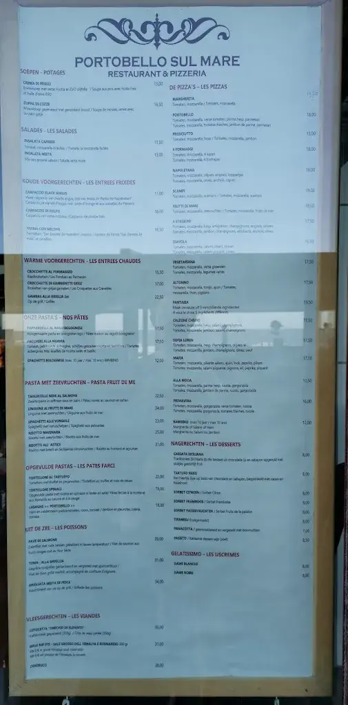 Menü_Portobello Sul Mare Restaurant_Blankenberge_Bild_2