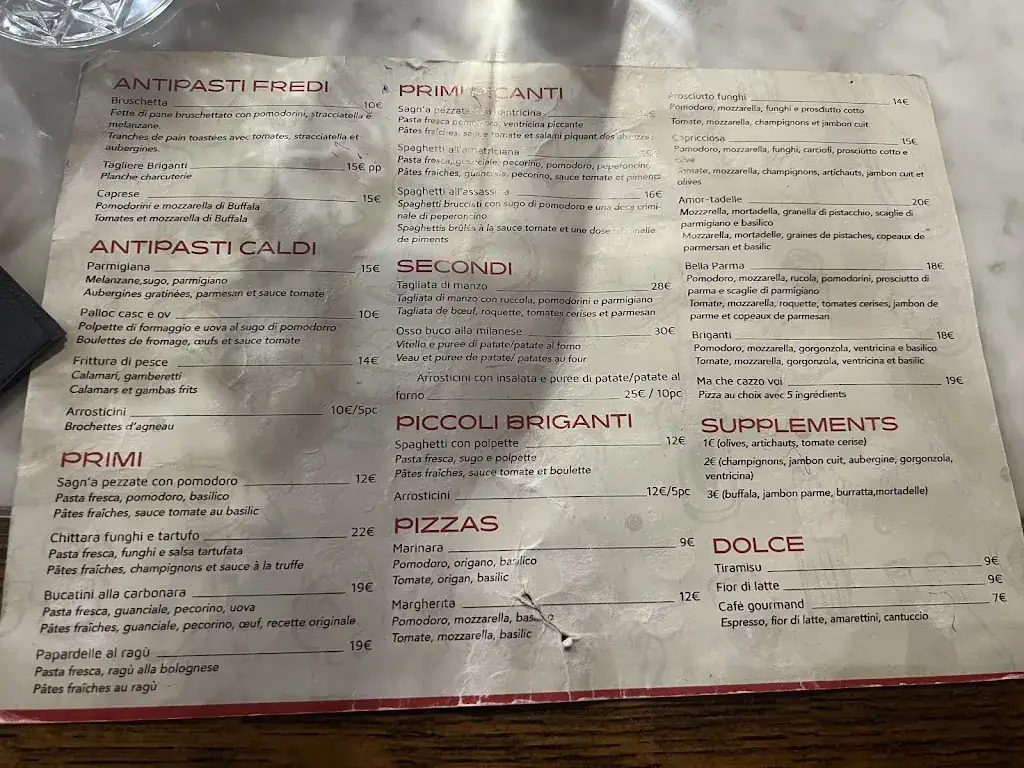 Menu_Locanda Dei Briganti_Hannut_image_1