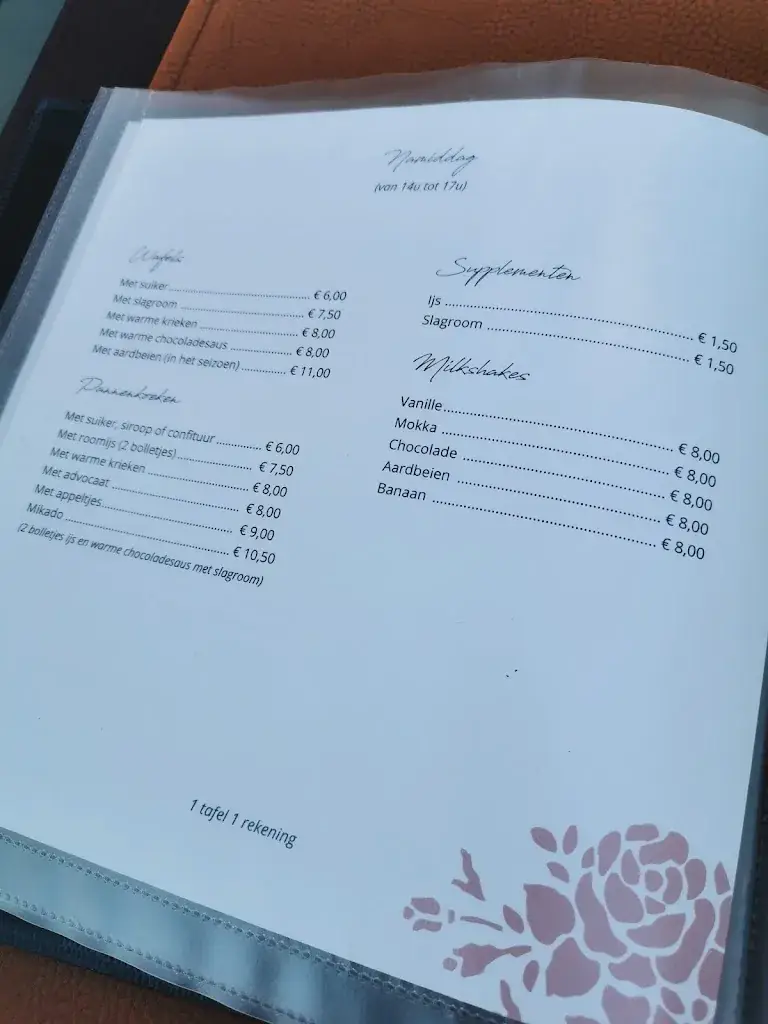 Menu_The Rose_Bonheiden_image_3