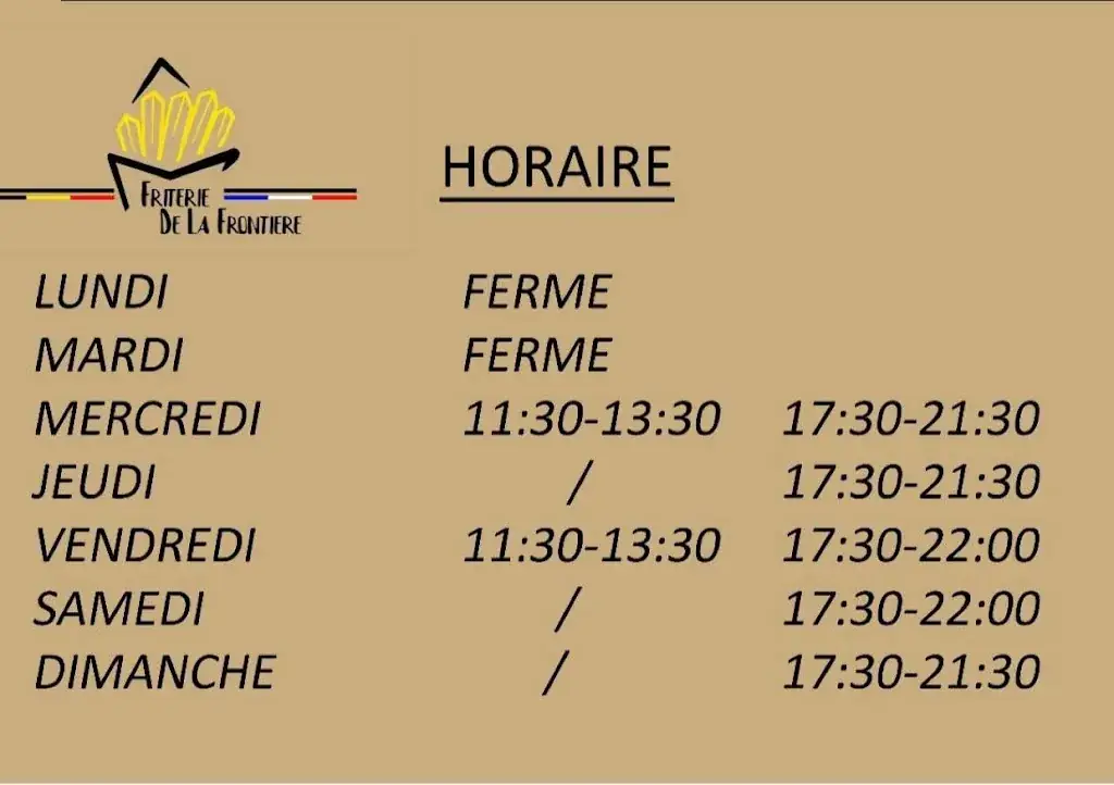 Menu_Friterie de la frontière_Brunehaut_imagen_1
