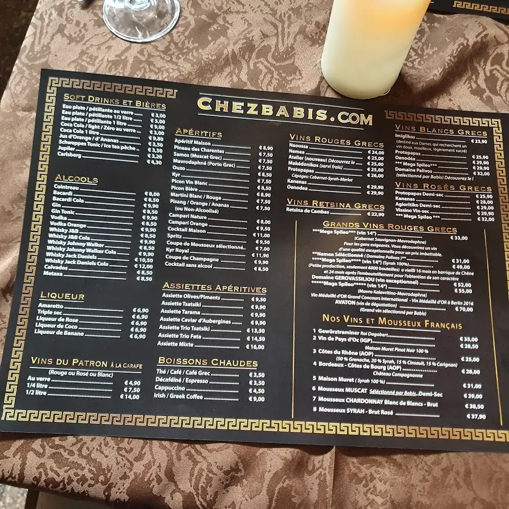 Menu_Restaurant Chez Babis_Boussu_imagen_1