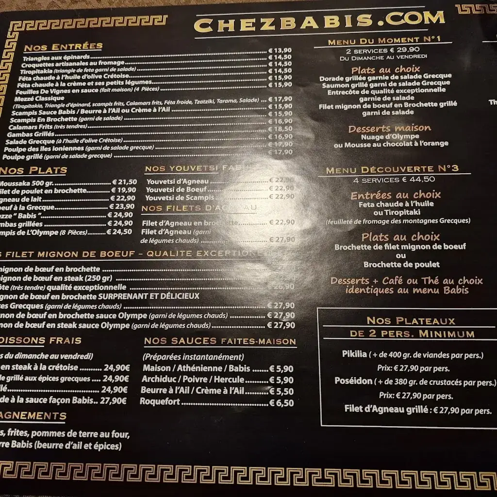 Menu_Restaurant Chez Babis_Boussu_imagen_3