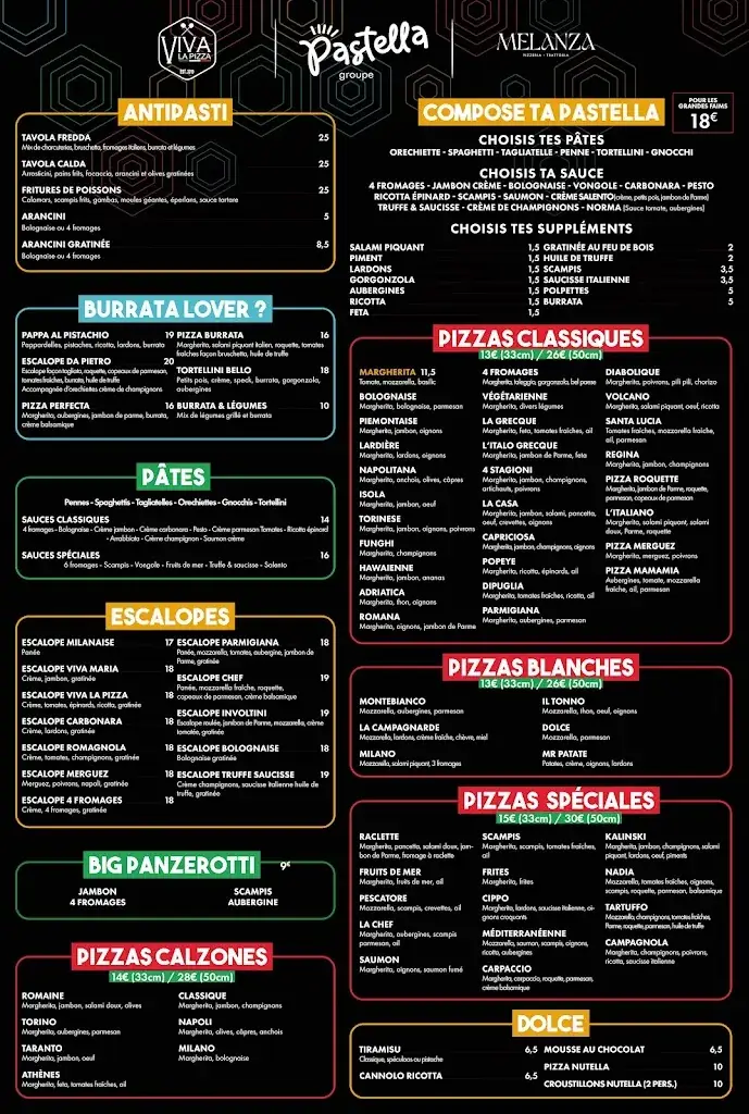 Menü_Viva La Pizza_Boussu_Bild_1
