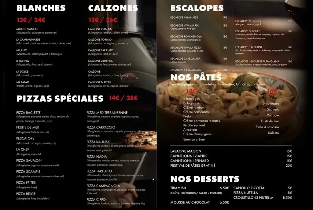 Menü_Viva La Pizza_Boussu_Bild_3