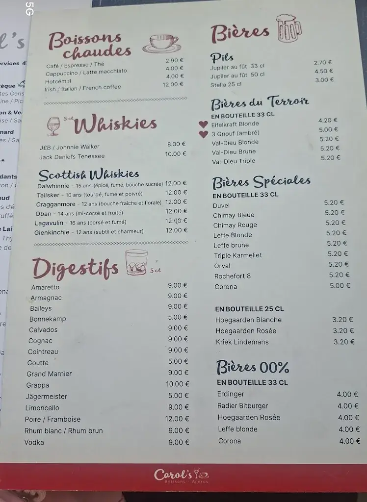 Menu_Carol's_Bütgenbach_imagen_2