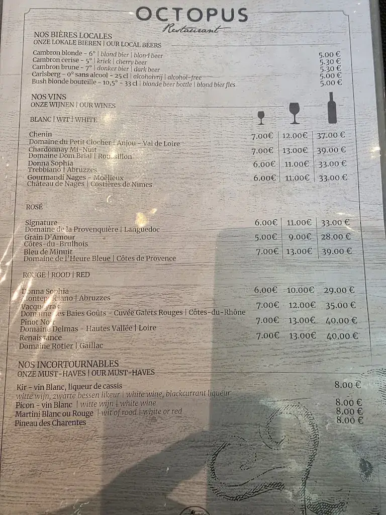 Menu_Octopus Restaurant_Brugelette_image_1