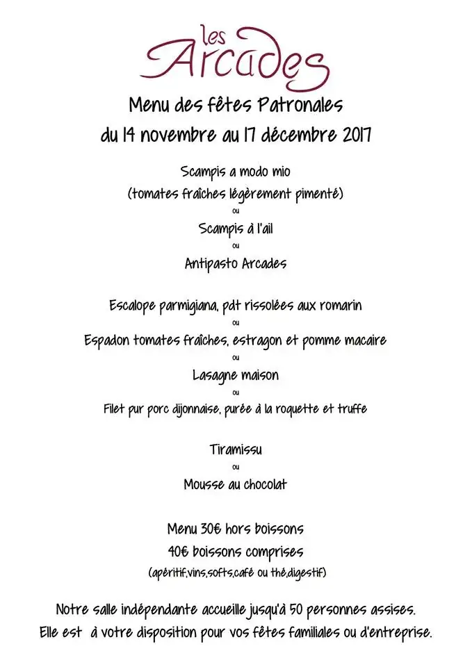 Menu_Restaurant Les Arcades_Chapelle-lez-Herlaimont_image_3