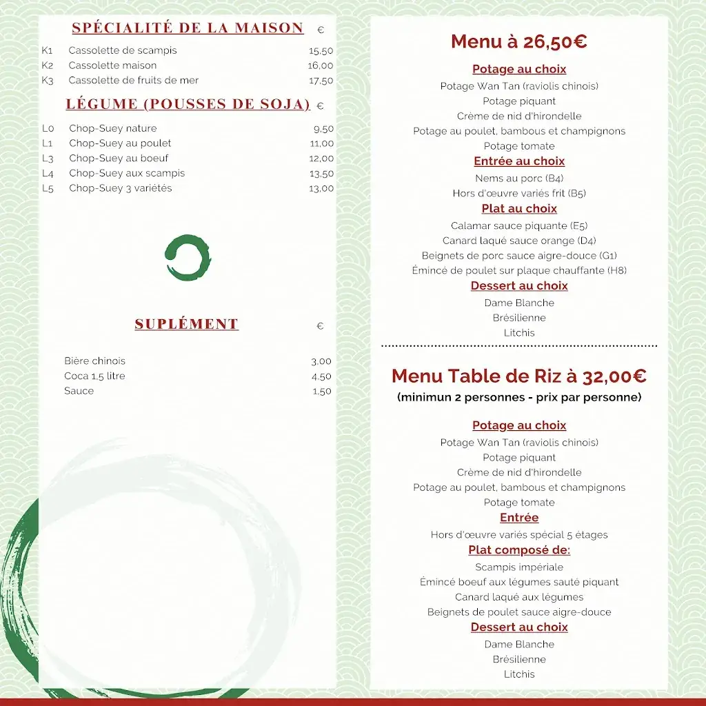 Menu_Le China Crystal / Y-F._Chapelle-lez-Herlaimont_image_2
