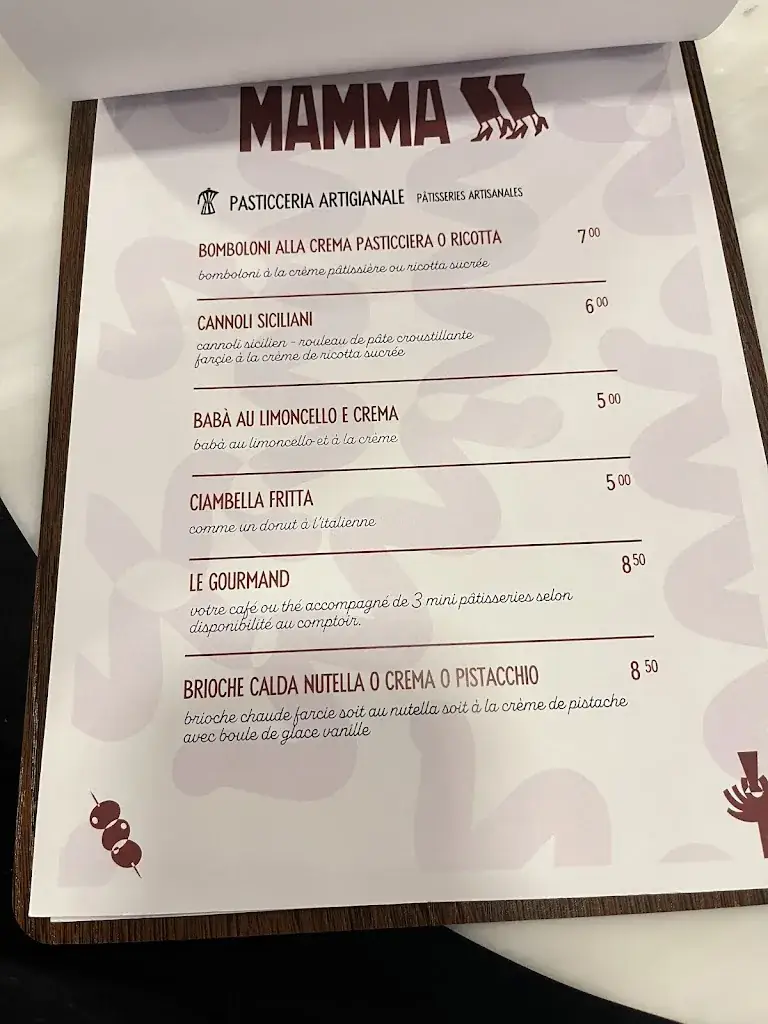 Menu_Mamma Charleroi_Charleroi_imagen_3