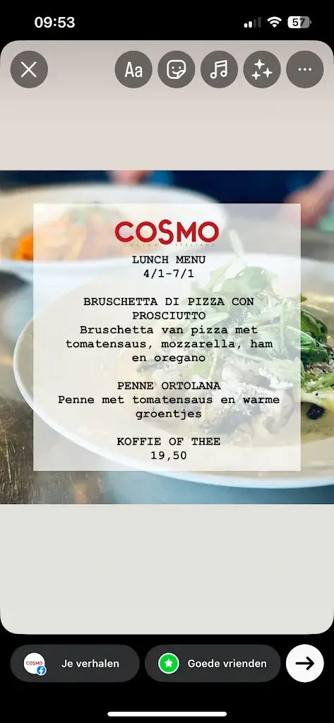 Menu_Cosmo Cucina Italiana_Boechout_image_1