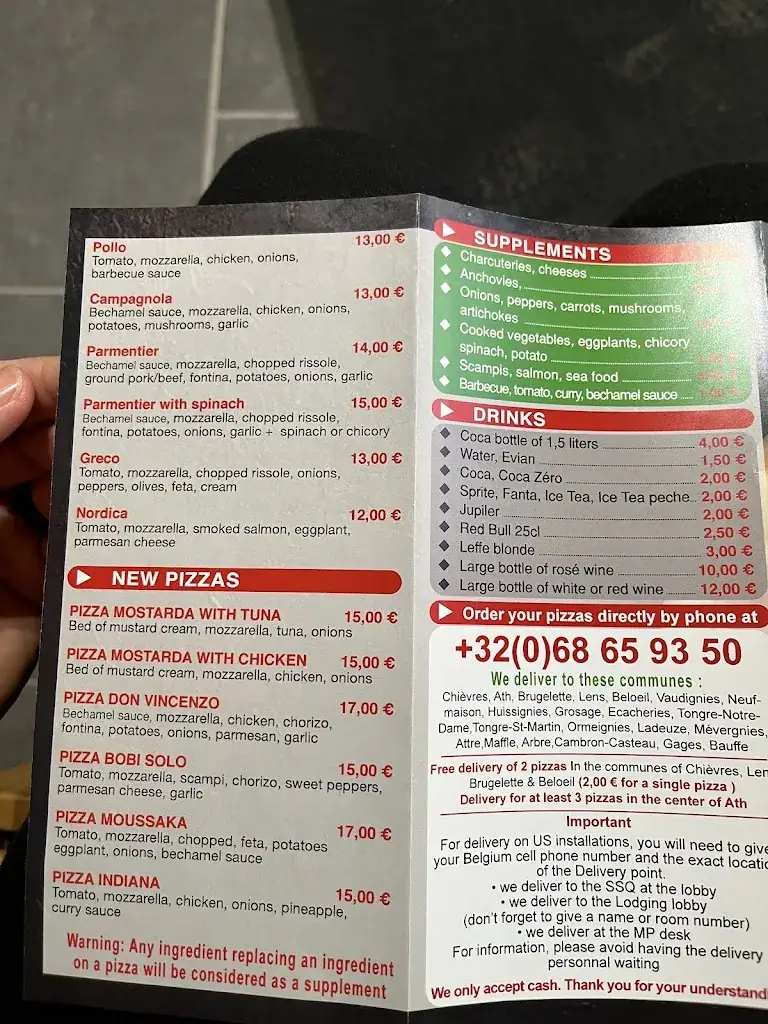 Menu_Pizza SAPORITA Brognon / Christophe_Chièvres_image_1