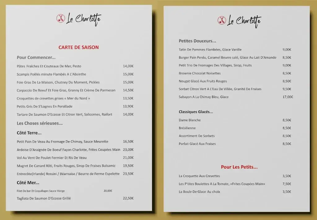 Menü_La Charlotte_Chimay_Bild_1