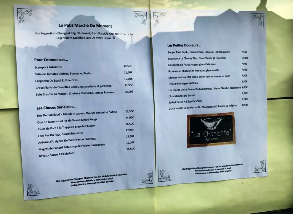 Menü_La Charlotte_Chimay_Bild_4