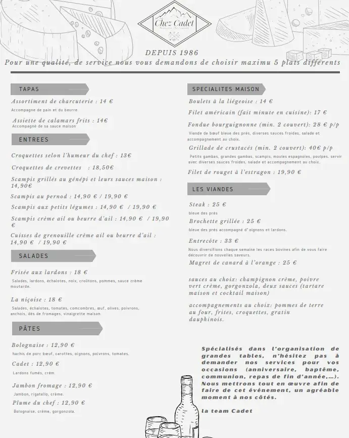 Menu_Restaurant chez cadet_Chaudfontaine_image_1