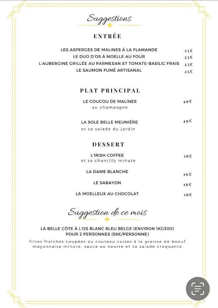 Menu_97 Rue Piervenne_Ciney_imagen_1