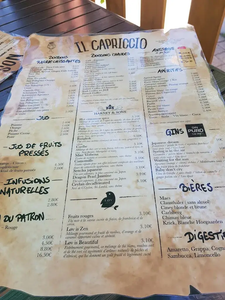 Menü_Il Capriccio_Ciney_Bild_1