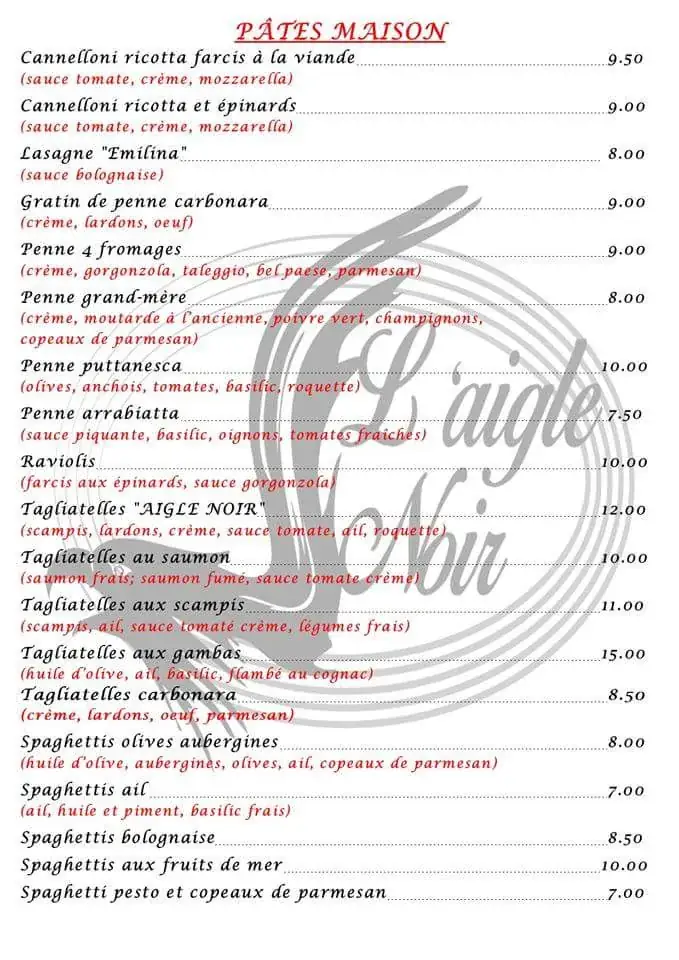 Menü_L' Aigle noir_Courcelles_Bild_4