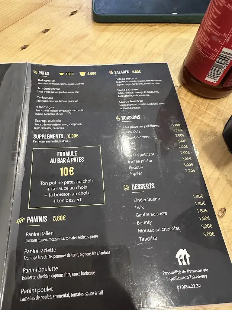 Menu_Au Bar à PÂTES_Court-Saint-Étienne_imagen_3