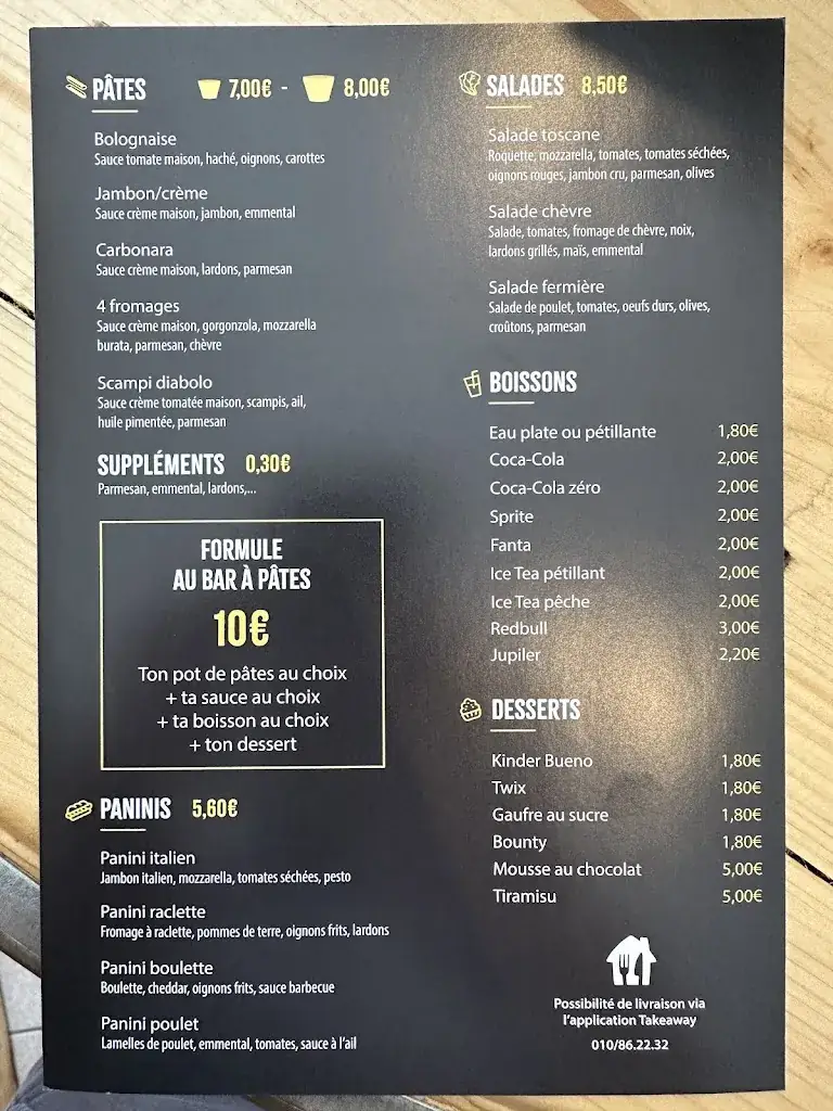 Menu_Au Bar à PÂTES_Court-Saint-Étienne_imagen_4