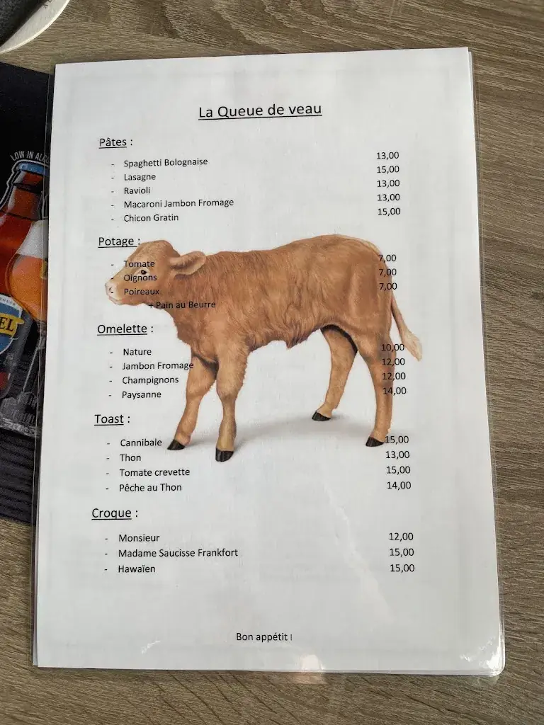 Menu_La Queue de Veau_Chaumont-Gistoux_image_2