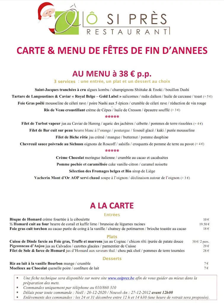 Menu_Ô si près Restaurant - Traiteur_Ottignies-Louvain-la-Neuve_image_3
