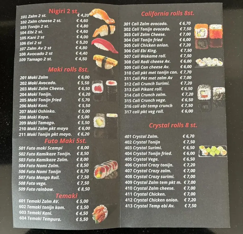 Menü_PEACE SUSHI_Boutersem_Bild_1