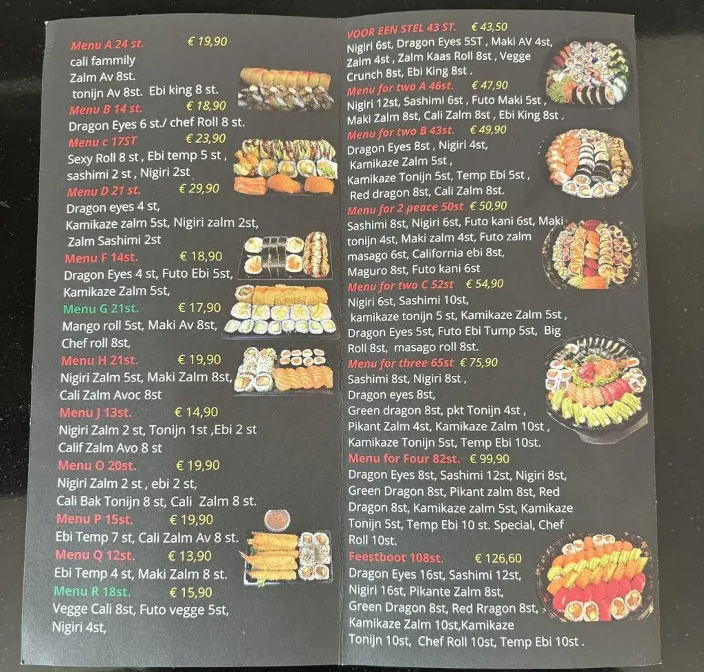 Menü_PEACE SUSHI_Boutersem_Bild_2