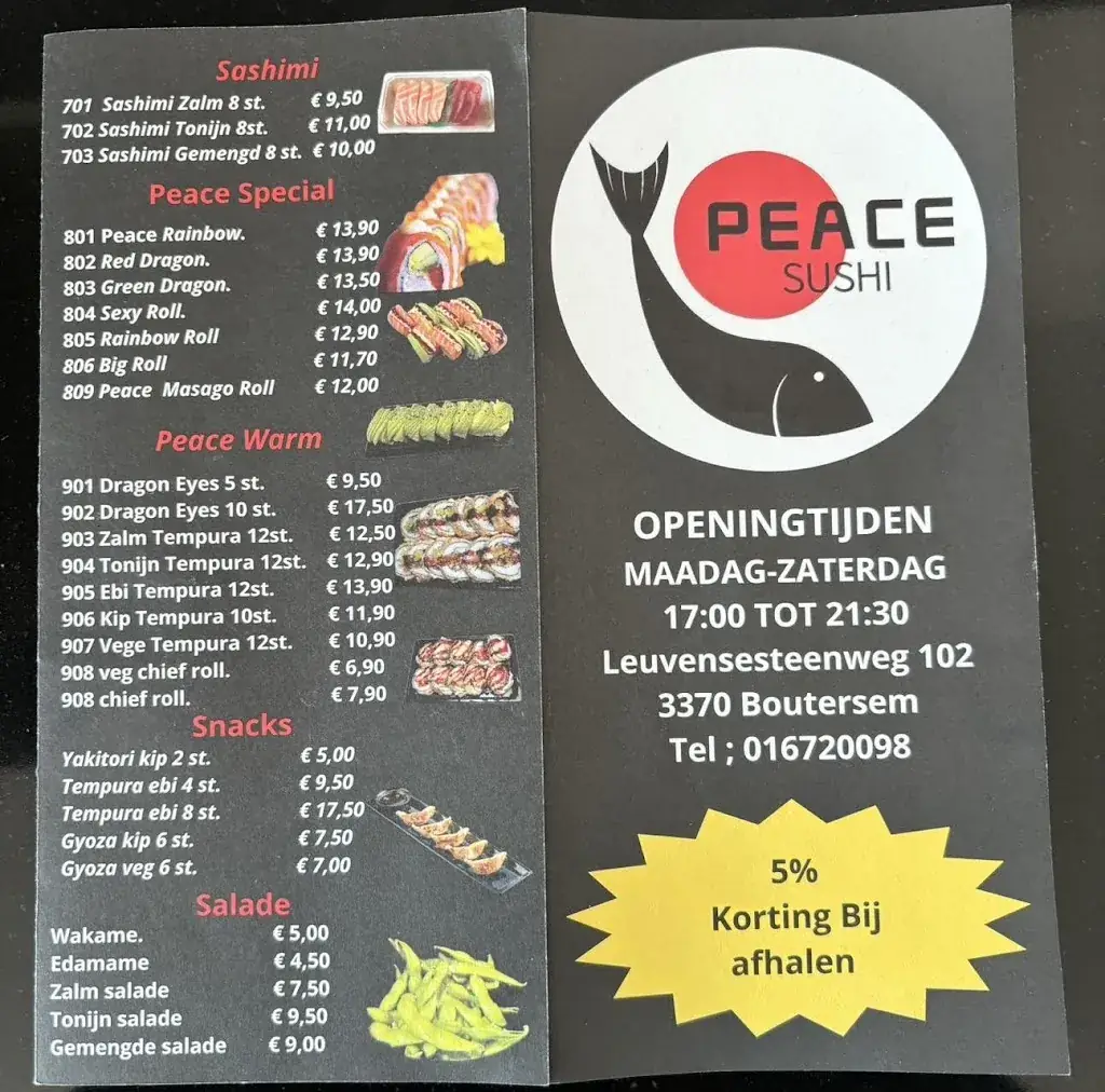 Menü_PEACE SUSHI_Boutersem_Bild_3