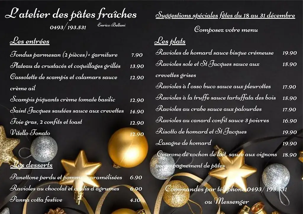 Menü_L'atelier des pâtes fraîches_Crisnée_Bild_2