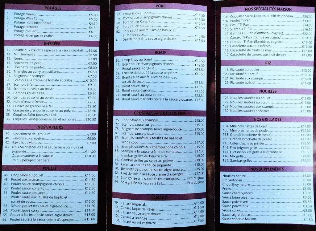 Menü_Le Palais D'été_Hastière_Bild_1