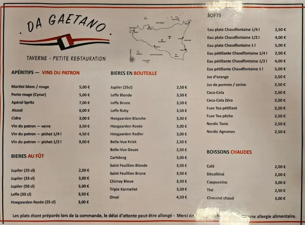 Menu_Da Gaetano_Écaussinnes_image_2
