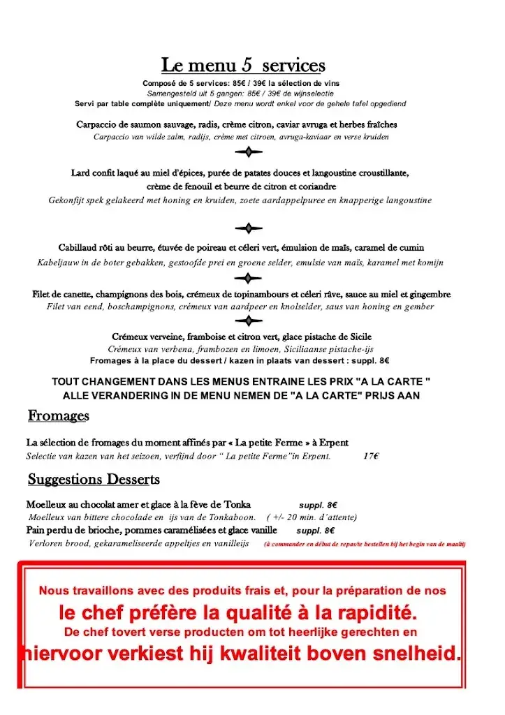 Menü_Le Clos Des Récollets_Durbuy_Bild_1