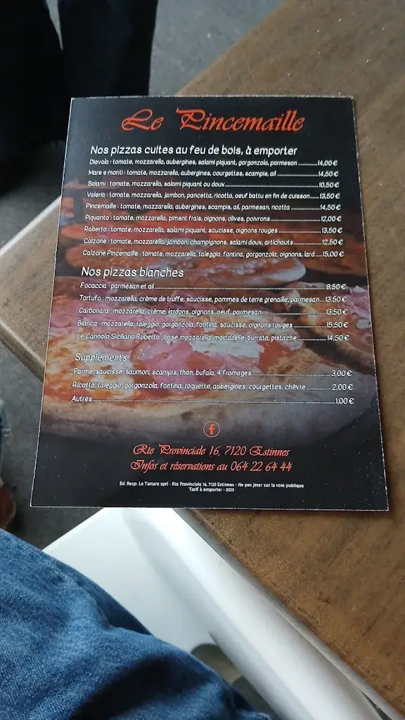 Menu_Le Pincemaille_Estinnes_image_1