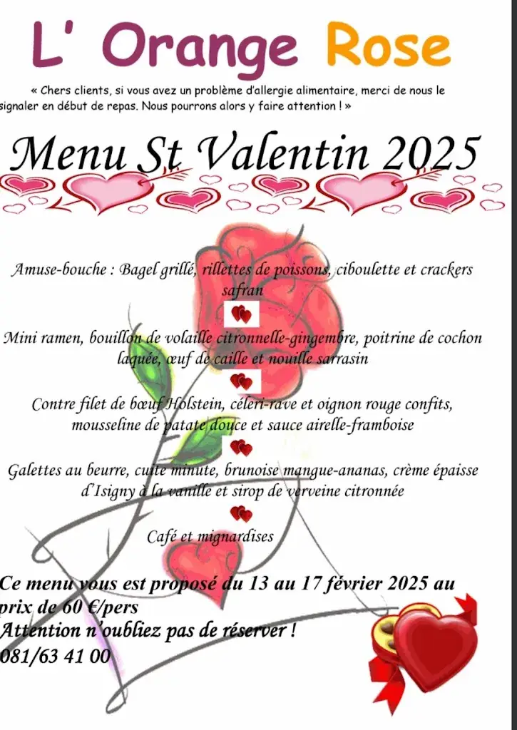Menü_L'Orange Rose_Éghezée_Bild_2