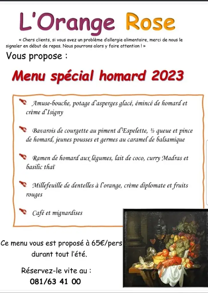 Menü_L'Orange Rose_Éghezée_Bild_3